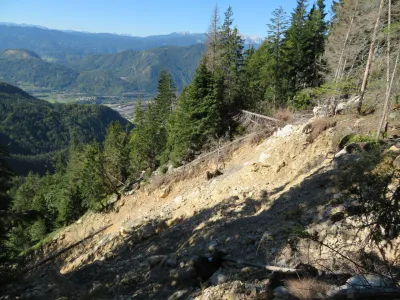 Plazovi nad Koroško Belo, zemeljski plaz, Jesenice