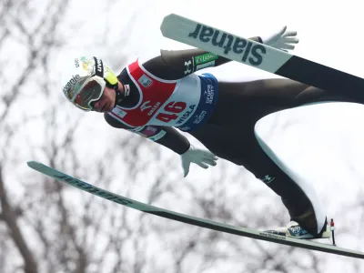 Ski Jumping - Ski Jumping World Cup - Wisla, Poland - November 6, 2022 Slovenia's Anze Lanisek in action REUTERS/Kacper Pempel