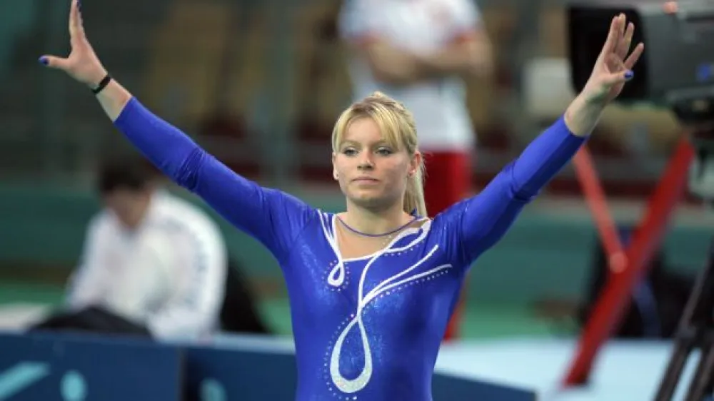 -Teja Belak (preskok)-43. alamunov memorial, Svetovni pokal v portni gimnastiki v Mariboru//FOTO: Luka CjuhaOPOMBA: ZA OBJAVO V ČASOPISU DNEVNIK