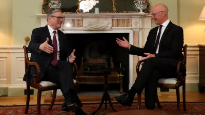 Britain's Prime Minister Keir Starmer meets Scottish First Minister and SNP leader John Swinney during a visit to Edinburgh, Scotland, Britain, July 7, 2024. SCOTT HEPPELL/Pool via REUTERS