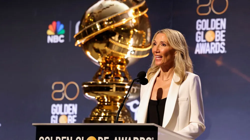 Hollywood Foreign Press Association (HFPA) President Helen Hoehne speaks during the 80th Annual Golden Globe Awards Nominations announcement in Beverly Hills, California, U.S. December 12, 2022. REUTERS/Mario Anzuoni