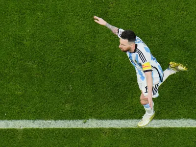 Lionel Messi je popeljal Argentino v finale in napovedal, da bo to njegova zadnja tekma na svetovnih prvenstvih. Foto: AP