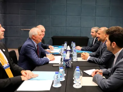 Iran's Foreign Minister Hossein Amir Abdollahian meets with High Representative of the European Union for Foreign Affairs and Security Policy Josep Borrell, ahead of the "Baghdad Conference for Cooperation and Partnership" in Amman, Jordan December 20, 2022. Majid Asgaripour/ WANA (West Asia News Agency)/Handout via REUTERS ATTENTION EDITORS - THIS IMAGE HAS BEEN SUPPLIED BY A THIRD PARTY