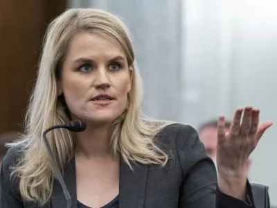 Former Facebook data scientist Frances Haugen speaks during a hearing of the Senate Commerce, Science, and Transportation Subcommittee on Consumer Protection, Product Safety, and Data Security, on Capitol Hill, Tuesday, Oct. 5, 2021, in Washington. (AP Photo/Alex Brandon)