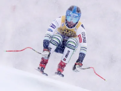 ﻿Alpine Skiing - Men's Super G - Val d'Isere, France - December 12, 2020 Slovenia's Miha Hrobat in action REUTERS/Christian Hartmann   TPX IMAGES OF THE DAY