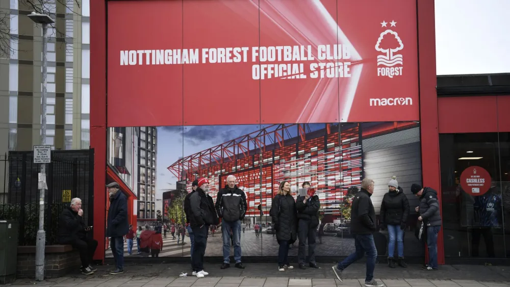 Soccer Football - Premier League - Nottingham Forest v Leicester City - The City Ground, Nottingham, Britain - January 14, 2023 General view of fans outside the club shop before the match REUTERS/Tony Obrien EDITORIAL USE ONLY. No use with unauthorized audio, video, data, fixture lists, club/league logos or 'live' services. Online in-match use limited to 75 images, no video emulation. No use in betting, games or single club /league/player publications. Please contact your account representative for further details.