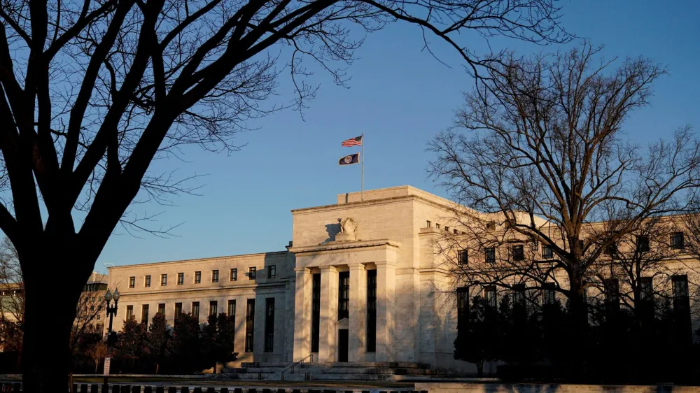 FILE PHOTO: The Federal Reserve building is seen in Washington, U.S., January 26, 2022. REUTERS/Joshua Roberts/File Photo