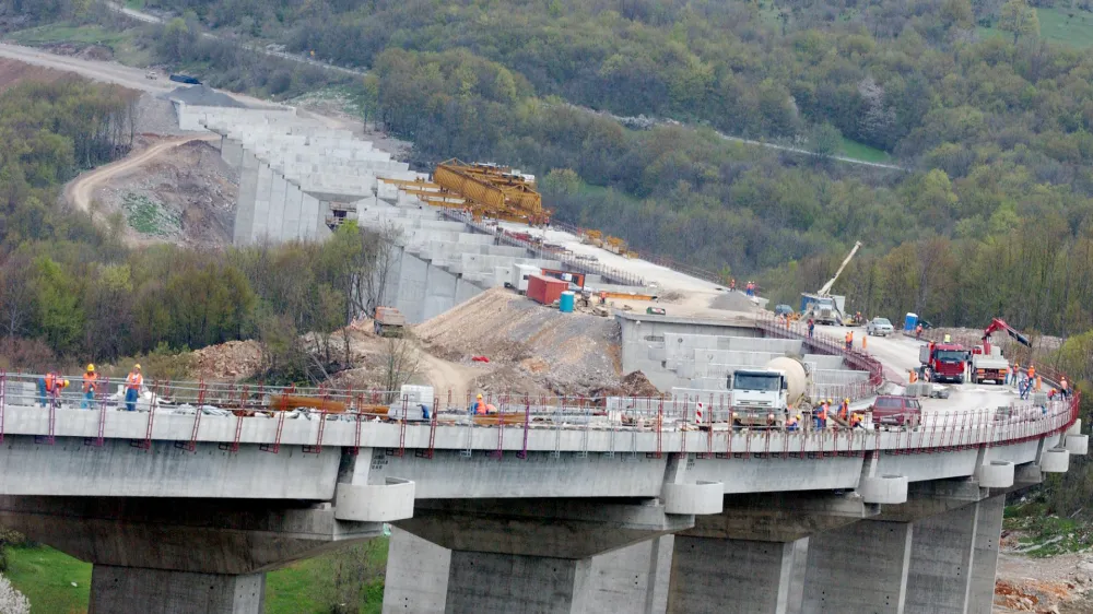 hrvaška avtocesta - viadukt, gradnja