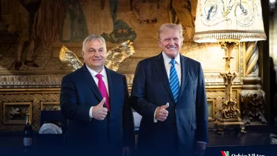 Hungarian Prime Minister Viktor Orban meets Donald Trump at Trump's Mar-a-Lago home in Florida, U.S., July 11, 2024 in this picture obtained from social media. Viktor Orban via X/via REUTERS THIS IMAGE HAS BEEN SUPPLIED BY A THIRD PARTY. MANDATORY CREDIT. NO RESALES. NO ARCHIVES. WATERMARK FROM SOURCE