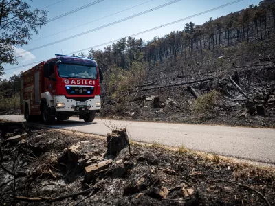 Skrbina.Gasenje pozara na Krasu.