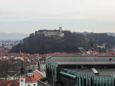 ﻿- 10.03.2020 - Ljubljana - panoramski posnetek - panorama - mesto, Ljubljanski grad<br><br>//FOTO: Bojan Velikonja