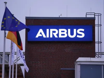 FILED - 18 January 2022, Hamburg: The main gate of the Airbus plant in Hamburg-Finkenwerder. Photo: Marcus Brandt/dpa