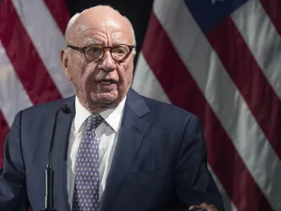 FILE - Rupert Murdoch introduces Secretary of State Mike Pompeo during the Herman Kahn Award Gala, Oct. 30, 2019, in New York. Murdoch, chairman of Fox Corp., acknowledged in a deposition that some Fox News commentators endorsed the false allegations by former President Donald Trump and his allies that the 2020 presidential election was stolen and that he did not step in to stop them from promoting the claims. The documents unsealed Monday, Feb. 27, 2023, are at the heart of a defamation lawsuit against the cable news giant by Dominion Voting Systems. (AP Photo/Mary Altaffer, File)