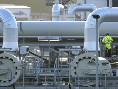 FILE - Pipes at the landfall facilities of the 'Nord Stream 2' gas pipline are pictured in Lubmin, northern Germany, on Feb. 15, 2022. European leaders are turning to Africa for more natural gas as the EU tries to replace Russian exports amid the war in Ukraine. (AP Photo/Michael Sohn, File)