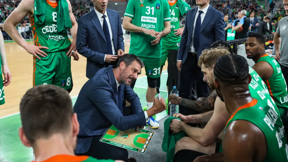 Jurica Golemac, trener.27.04.2022. Košarka, Evropski pokal Cedevita Olimpija - Bursaspor, četrtfinalna tekma v dvorani Sožice.//FOTO: Bojan Velikonja