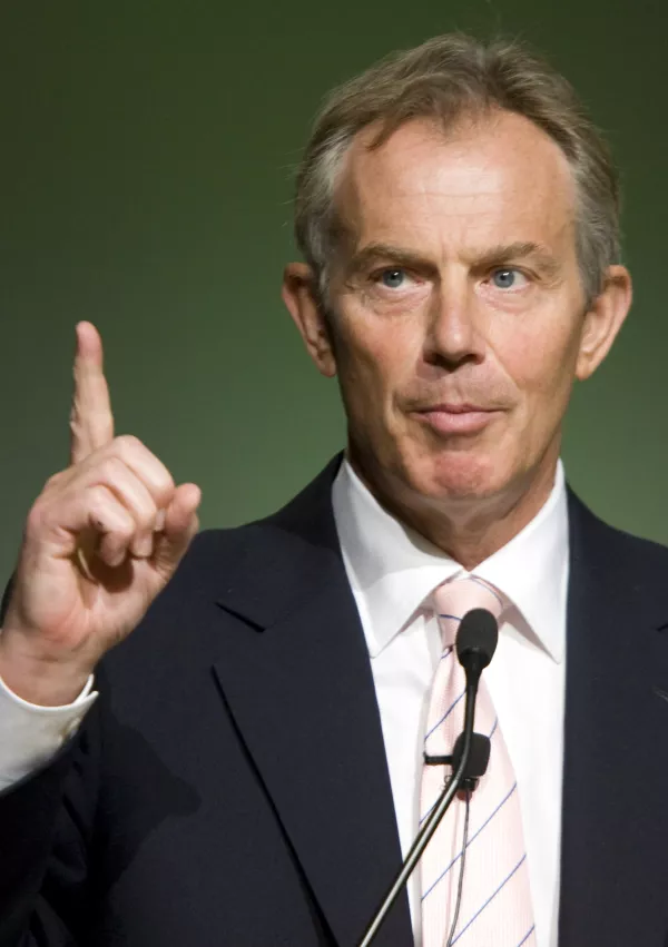 Former British Prime Minister Tony Blair gestures as he speaks in Toronto, Thursday Jan.17, 2008.(AP Photo/The Canadian Press, Adrian Wyld)