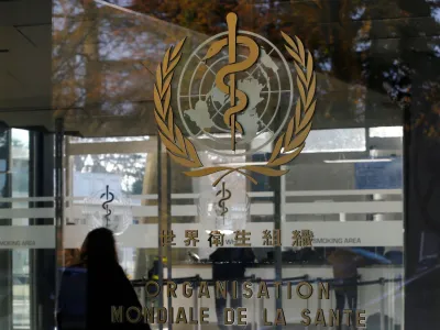 FILE PHOTO: A logo is pictured on the World Health Organization (WHO) headquarters in Geneva, Switzerland, November 22, 2017. REUTERS/Denis Balibouse/File Photo