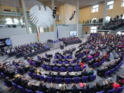 30 March 2023, Berlin: UK King Charles III delivers a speech in the Bundestag on the second day of his trip to Germany. Before his coronation in May 2023, the British king and his royal wife will visit Germany for three days. Photo: Wolfgang Kumm/dpa