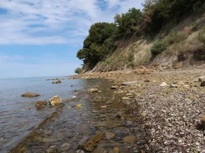 Poletje, morje, plaža, Ankaran, kopalci, ankaranski klif