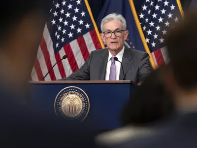 Federal Reserve Board Chairman Jerome Powell speaks during a news conference at the Federal Reserve Board Building Tuesday, Wednesday, 31, 2024, in Washington. (AP Photo/Jose Luis Magana)