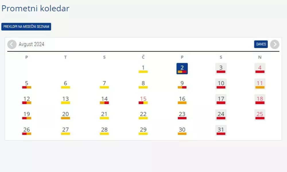 Prometni koledar