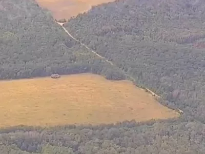 A view shows what is said to be a Russian army strike on Ukrainian military hardware in the area bordering Ukraine in the Kursk Region, Russia, in this still image from video released August 7, 2024. Russian Defence Ministry/Handout via REUTERS ATTENTION EDITORS - THIS IMAGE HAS BEEN SUPPLIED BY A THIRD PARTY. NO RESALES. NO ARCHIVES. MANDATORY CREDIT. WATERMARK FROM SOURCE.