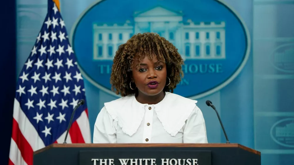 White House Press Secretary Karine Jean-Pierre holds a press briefing at the White House in Washington, U.S., August 12, 2024. REUTERS/Elizabeth Frantz