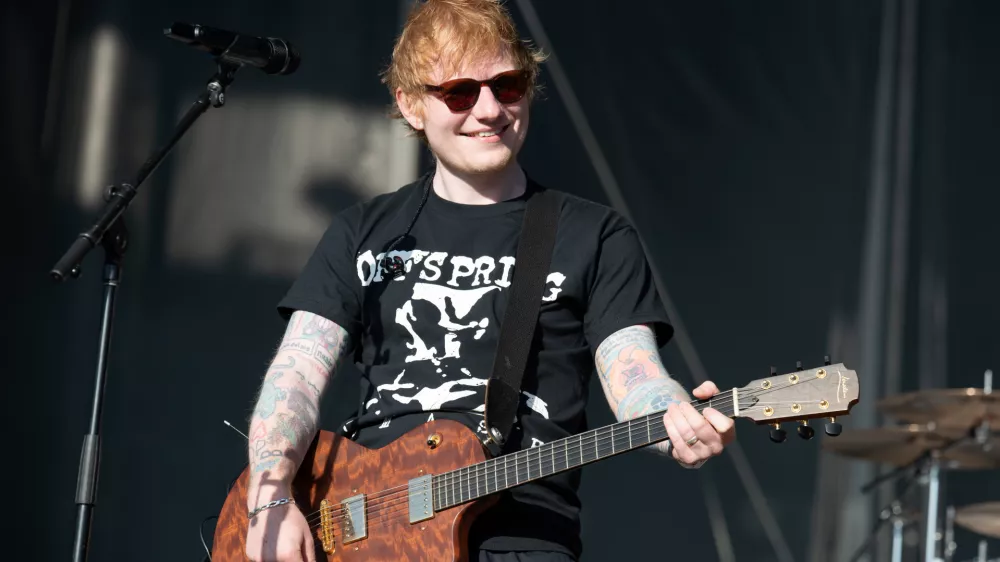 NAPA, CALIFORNIA - MAY 26: Ed Sheeran performs on day 3 of BottleRock Napa Valley at Napa Valley Expo on May 26, 2024 in Napa, California. (Photo by Dana Jacobs/FilmMagic)