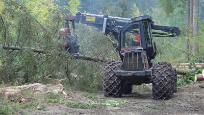 bager za lesno obdelavo, sekanje in žaganje