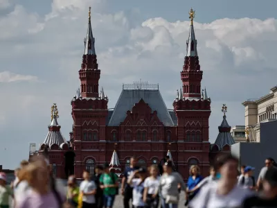 People walk along Red Square near the building of the State Historical Museum in Moscow, Russia, May 18, 2023. REUTERS/Maxim Shemetov