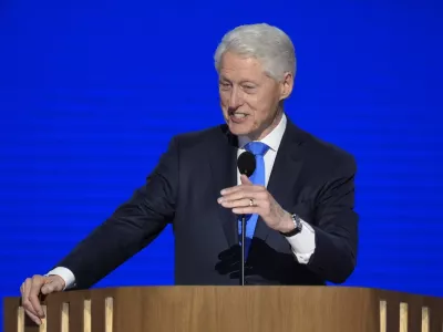 Former President Bill Clinton speaks during the Democratic National Convention Wednesday, Aug. 21, 2024, in Chicago. (AP Photo/J. Scott Applewhite)