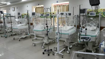 Incubators stand empty after premature Palestinian babies were evacuated from Al-Aqsa Hospital to Khan Younis' Nasser hospital, following Israeli evacuation orders for areas around Al-Aqsa hospital, amid Israel-Hamas conflict, in Deir Al-Balah in the central Gaza Strip August 26, 2024. REUTERS/Abd elhkeem Khaled