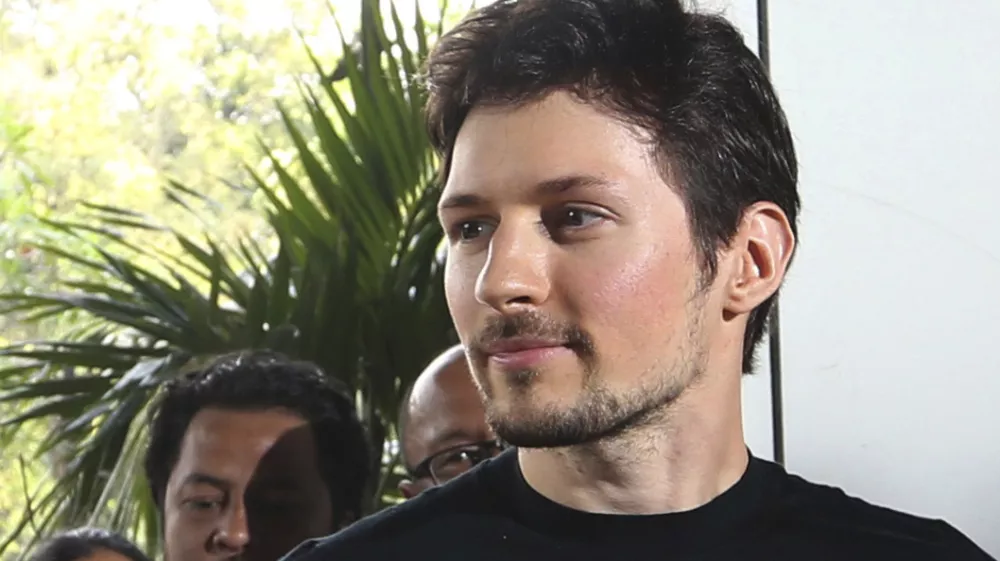 FILE - Telegram co-founder Pavel Durov appears at an event on Aug. 1, 2017 in Jakarta, Indonesia. (AP Photo/Tatan Syuflana, File)