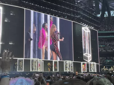 15 August 2024, United Kingdom, London: American singer Taylor Swift performs at Wembley Stadium in London during her Eras Tour. Photo: George Thompson/PA Wire/dpa