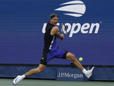 Alexander Zverev je bil uspešen v osmini finala grand slama v New Yorku. Foto: USA Today Sports