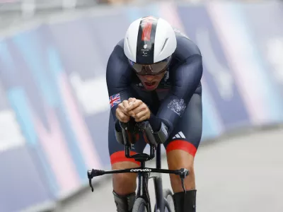 Paris 2024 Paralympics - Road Cycling - Men's C3 Individual Time Trial - Clichy-sous-Bois, France - September 4, 2024 Finlay Graham of Britain in action. REUTERS/Maria Abranches