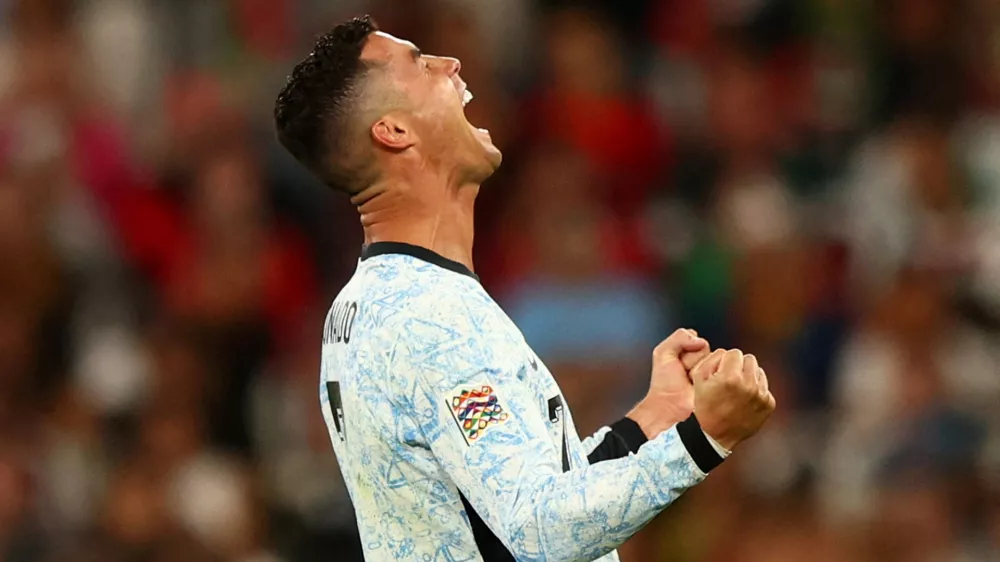 Soccer Football - Nations League - League A - Group 1 - Portugal v Croatia - Estadio da Luz, Lisbon, Portugal - September 5, 2024 Portugal's Cristiano Ronaldo celebrates scoring their second goal REUTERS/Pedro Nunes   TPX IMAGES OF THE DAY