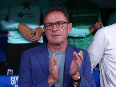 Soccer Football - Nations League - League B - Group 3 - Slovenia v Austria - Stozice Stadium, Ljubljana, Slovenia - September 6, 2024 Austria coach Ralf Rangnick before the match REUTERS/Borut Zivulovic