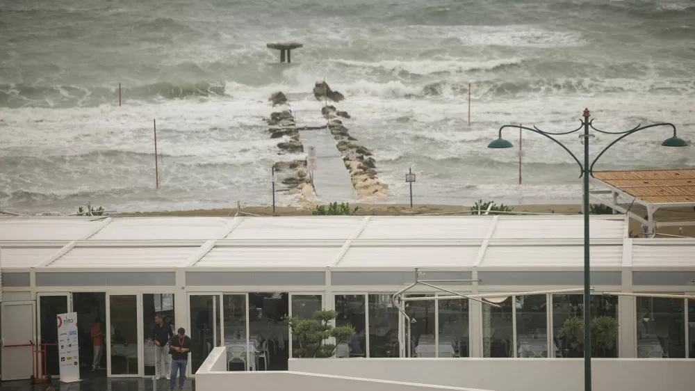 Stormy weather during the 81st Venice film festival in Venice, Italy, September 5, 2024. REUTERS/Louisa Gouliamaki