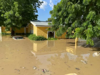 The flooded yard of Sanda Kyarimi Park Zoo is pictured in Maiduguri, northern Borno state, Nigeria September 10, 2024. REUTERS/Ahmed Kingimi