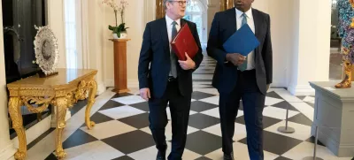 Britain's Prime Minister Keir Starmer and Foreign Secretary David Lammy at the British ambassador's residence in Washington before a meeting with U.S. President Joe Biden during their trip to Washington, DC to hold talks on resolving the conflicts in Ukraine and Gaza. Picture date: Friday, September 13, 2024. Stefan Rousseau/Pool via REUTERS