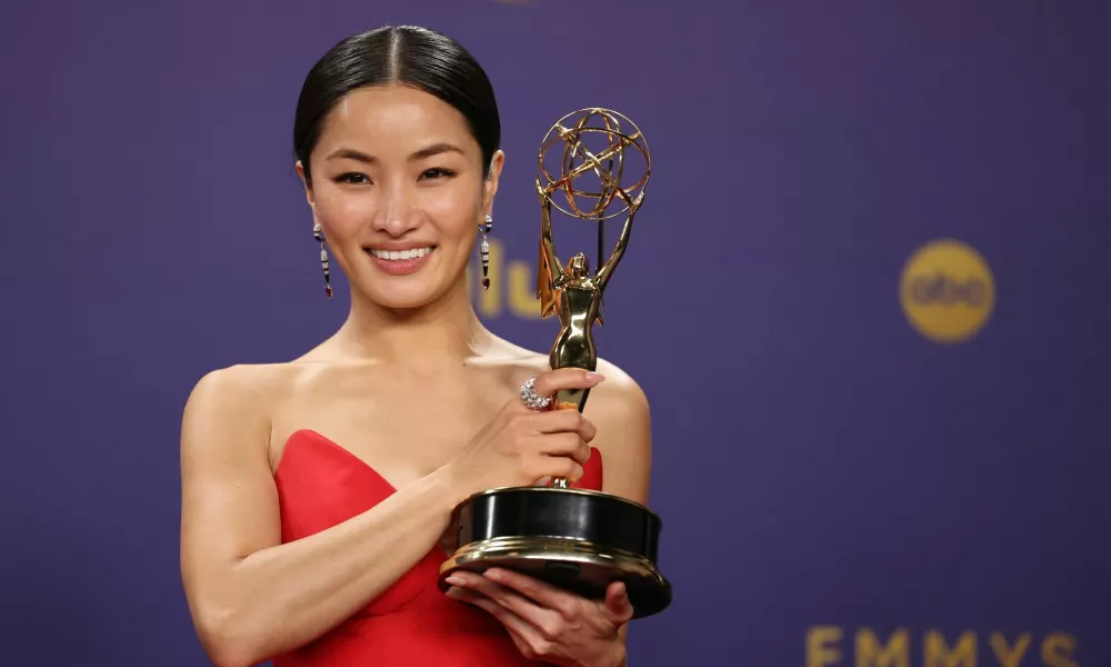 Anna Sawai, winner the Outstanding Lead Actress in a Drama Series award for "Shogun" poses at the 76th Primetime Emmy Awards in Los Angeles, California, U.S., September 15, 2024. REUTERS/Mike Blake