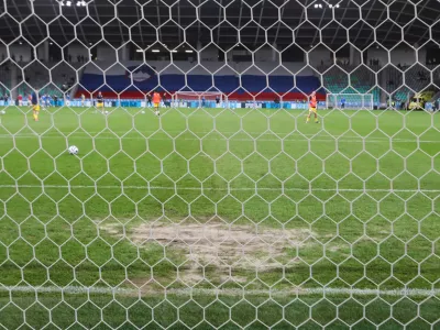 - poškodovano in obrabljeno igrišče. 09.09.2024 9.09.2024. Nogomet Liga Narodov, Slovenija - Kazahstan. Foto: Bojan Velikonja 