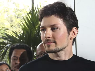 FILE - Telegram co-founder Pavel Durov appears at an event on Aug. 1, 2017 in Jakarta, Indonesia. (AP Photo/Tatan Syuflana, File)