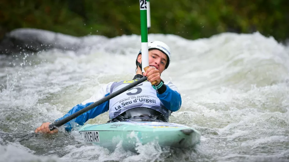 Žiga Lin HočevarLa Seu d'Urgell, Catalogna, Spain. 21st, September, 2024. ICF Canoe Slalom World Cup stage La Seu d'Urgell, Italy. Credit ICF/ Damiano Benedetto