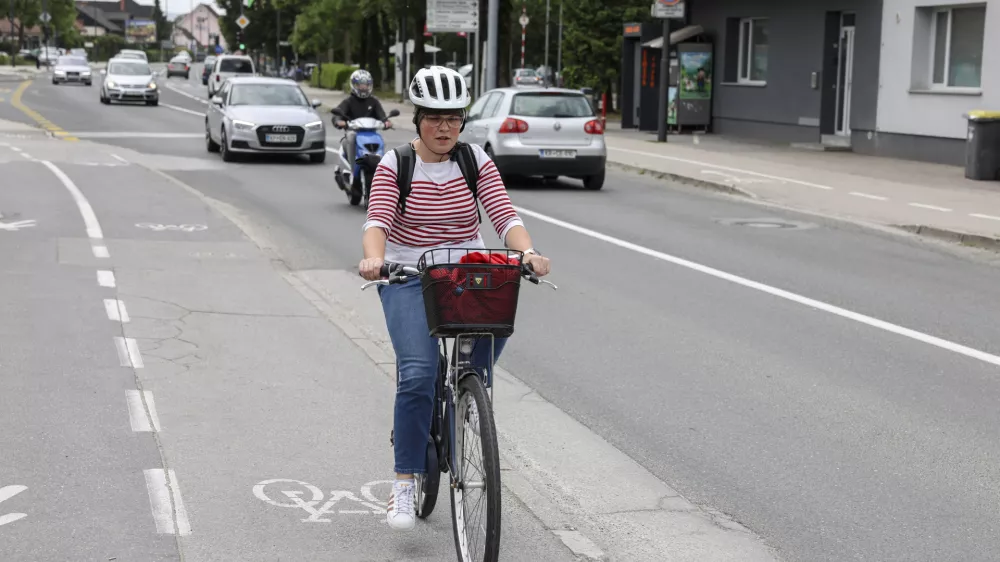 - 20.05.2024 - kolesarska steza na Dunajski cesti v Črnučah //FOTO: Jaka Gasar