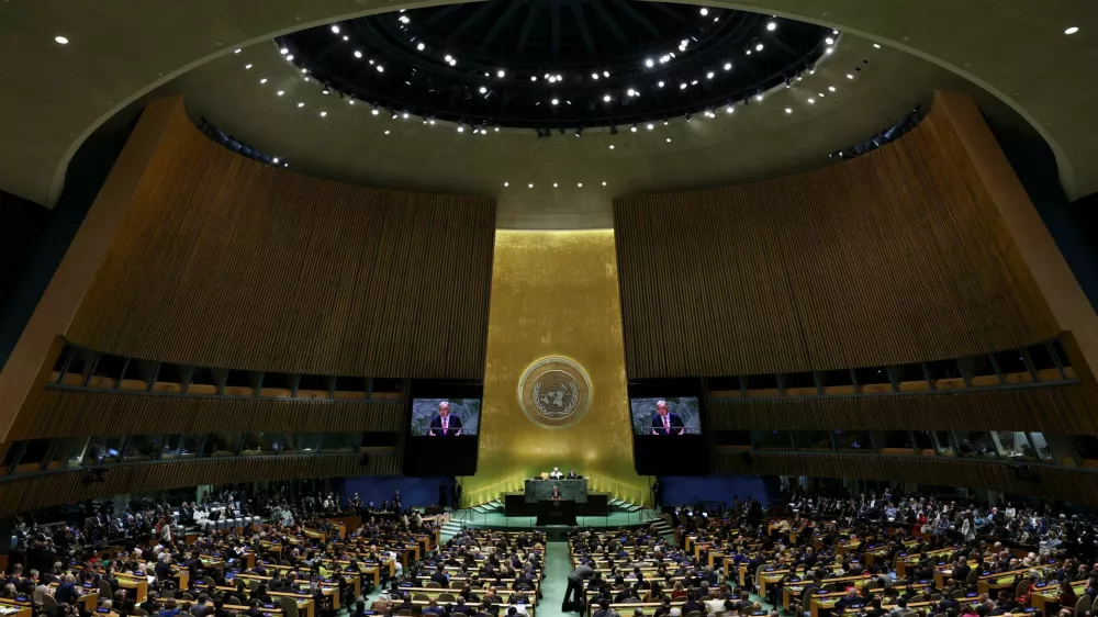 United Nations Secretary-General Antonio Guterres addresses the 79th United Nations General Assembly at U.N. headquarters in New York, U.S., September 24, 2024. REUTERS/Mike Segar