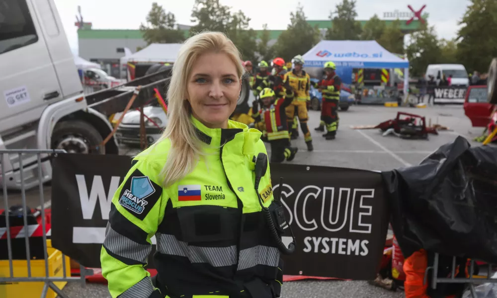 - Blanka Kroflič, organizatorka in gasilka.- 27.09.2024. Heavy Rescue, sejemsko izobraževalni dogodek za gasilce v Ljubljani.//FOTO: Bojan Velikonja