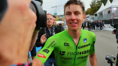 Cycling - UCI World Championships 2024 - Men's Elite Road Race - Zurich, Switzerland - September 29, 2024 Slovenia's Tadej Pogacar reacts after winning the race REUTERS/Denis Balibouse