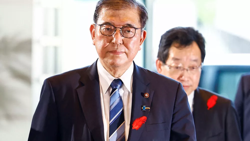 Japan's Prime Minister Shigeru Ishiba arrives at his official residence in Tokyo, Japan October 1, 2024. REUTERS/Issei Kato